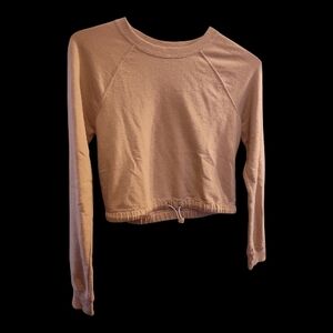 Hollister Tan Long Sleeve Crop Sweatshirt(5 For $20 Item)
